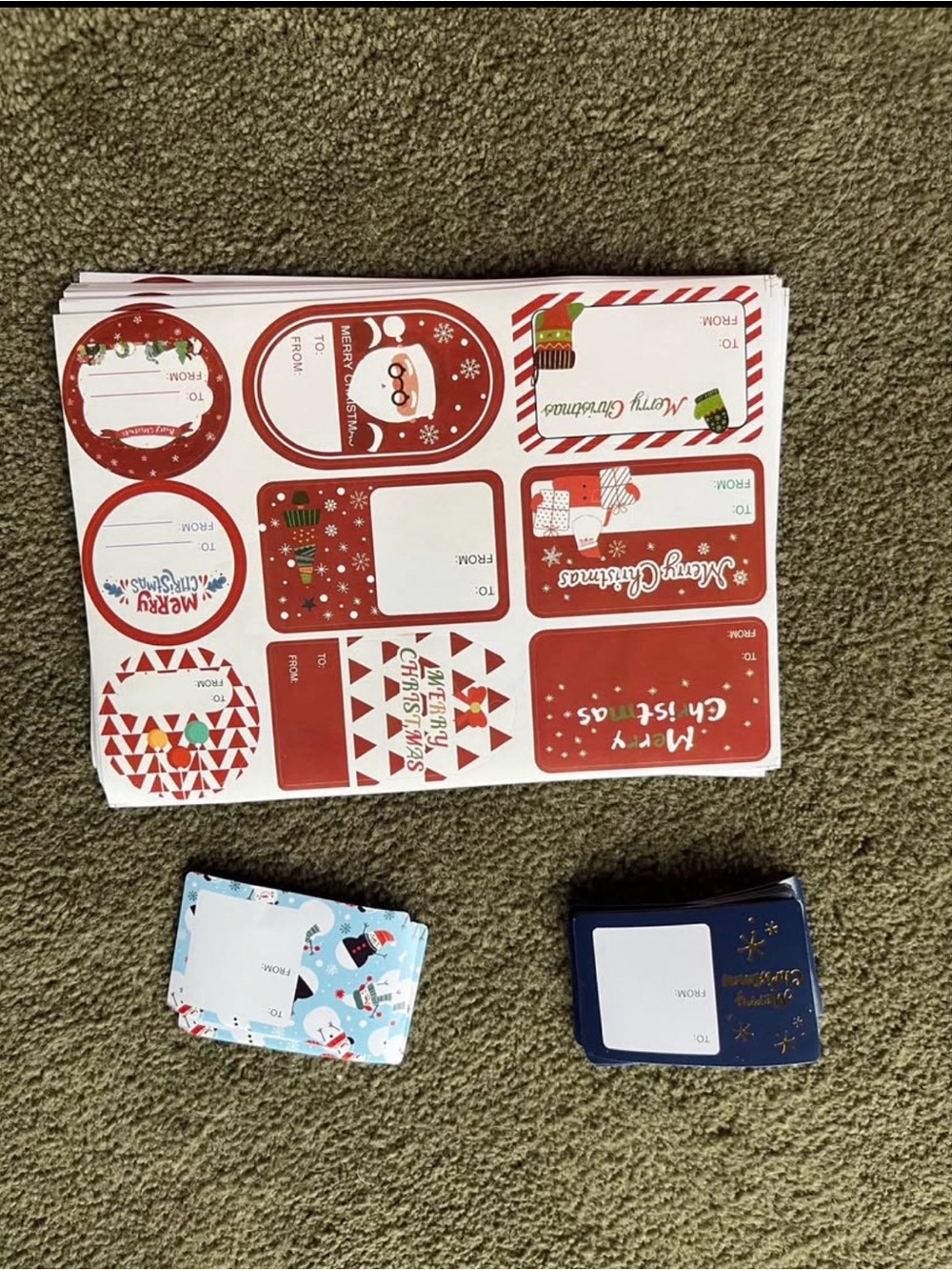 Holiday Gift Tags Sticker Sheets, goodie bags, and party straws